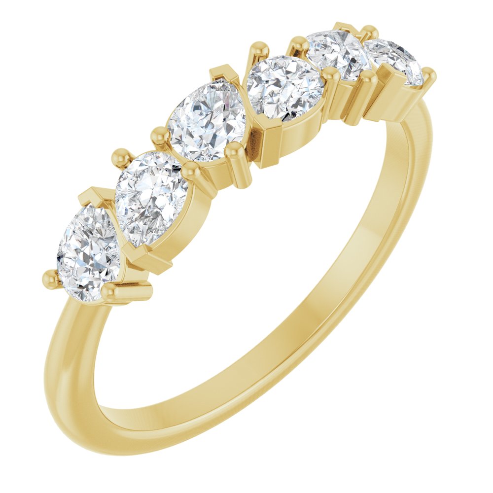 14K Yellow 7/8 CTW Natural Diamond Anniversary Band