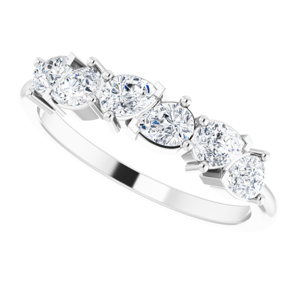 14K White 7/8 CTW Natural Diamond Anniversary Band