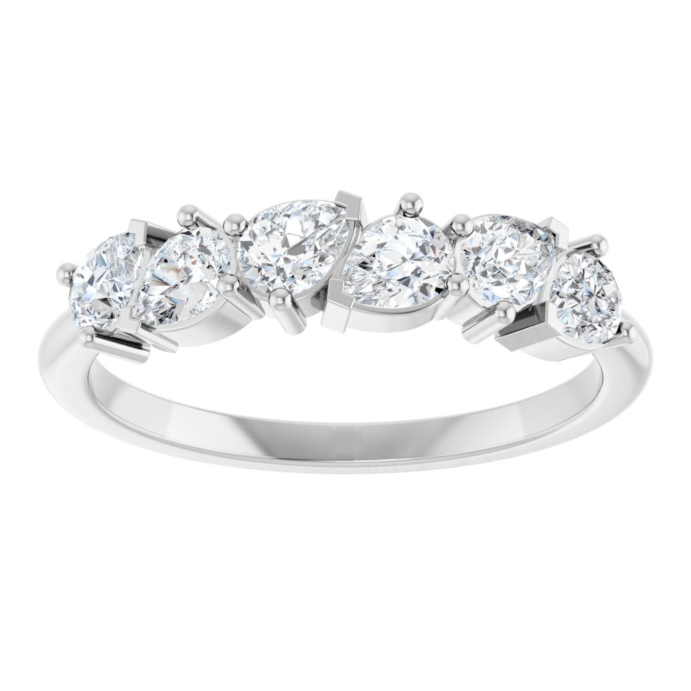 14K White 7/8 CTW Natural Diamond Anniversary Band