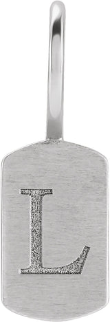 Sterling Silver 17.63x6 mm Engravable Dog Tag Charm/Pendant