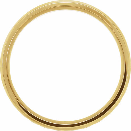 14K Yellow Gold 6 mm Beveled-Edge Rope Comfort-Fit Flat Band Size 8