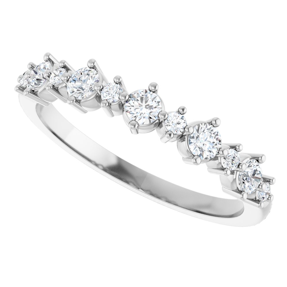 14K White 3/8 CTW Natural Diamond Anniversary Band