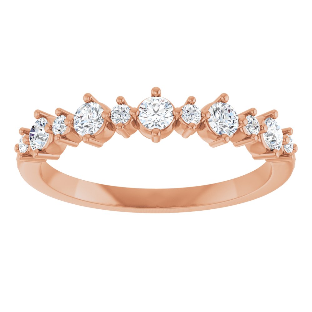 14K Rose 3/8 CTW Natural Diamond Anniversary Band