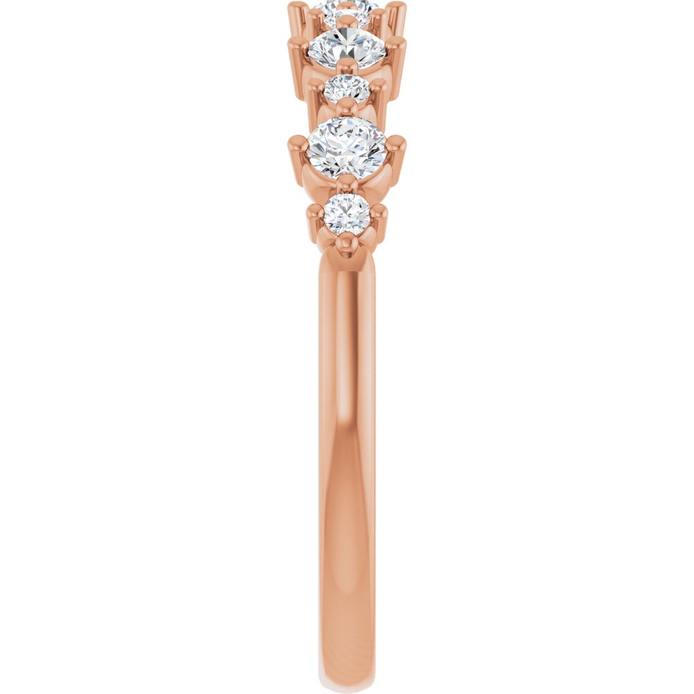 14K Rose 3/8 CTW Natural Diamond Anniversary Band