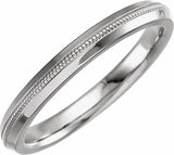 14K White Gold 2.5 mm Knife Edge Band Size 7