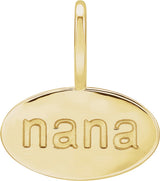 14K Yellow Gold Nana Charm/Pendant