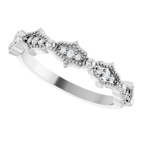14K White .05 CTW Natural Diamond Anniversary Band
