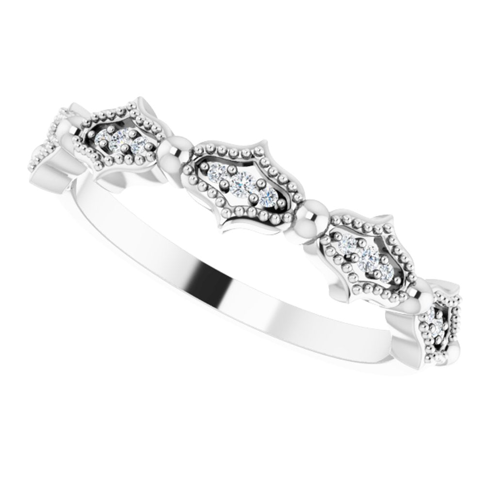 14K White .05 CTW Natural Diamond Anniversary Band