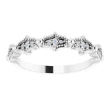 14K White .05 CTW Natural Diamond Anniversary Band