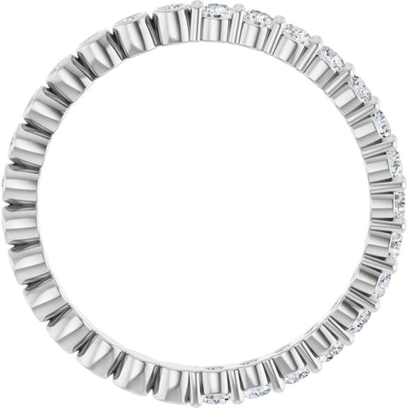 14K White Gold 1/2 CTW Natural Diamond Reversible Eternity Band Size 7