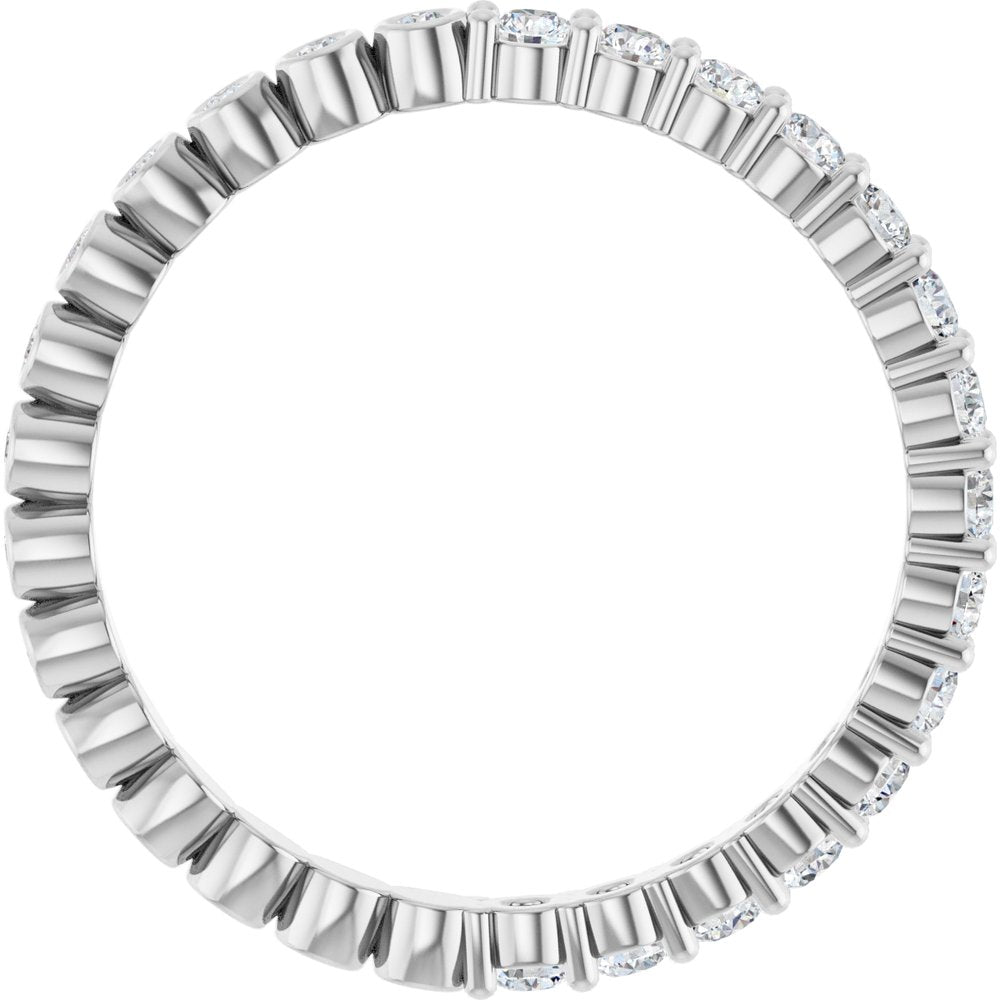 14K White Gold 1/2 CTW Natural Diamond Reversible Eternity Band Size 7