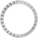 14K White Gold 1/2 CTW Natural Diamond Reversible Eternity Band Size 7
