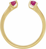 14K Yellow Natural Ruby Negative Space Ring