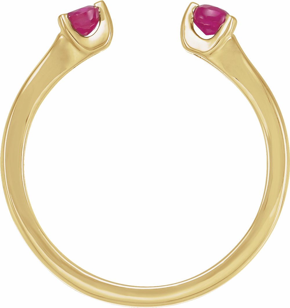 14K Yellow Natural Ruby Negative Space Ring