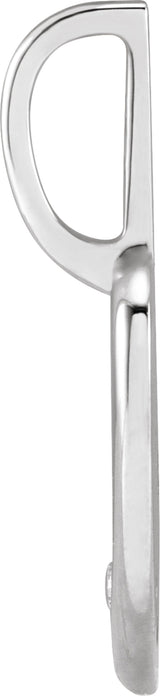 14K White Gold .02 CT Natural Diamond Engraved MOM Heart Charm/Pendant
