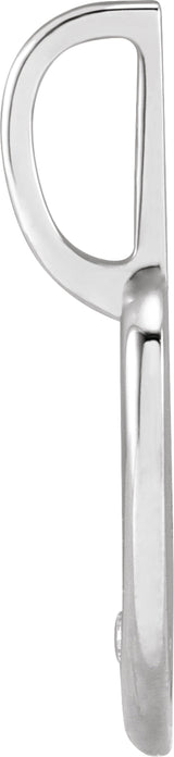 14K White .02 CT Natural Diamond Engraved MOM Heart Charm/Pendant