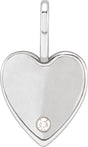 Sterling Silver .02 CT Diamond Engravable Heart Charm/Pendant