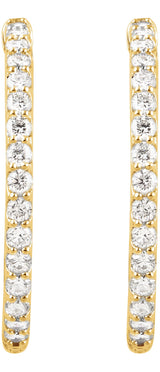 14K Yellow 2 1/10 CTW Lab-Grown Diamond Inside-Outside 29.5 mm Hoop Earrings