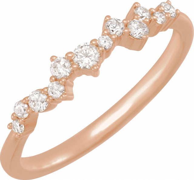 14K Rose 1/4 CTW Lab-Grown Diamond Scattered Stackable Ring