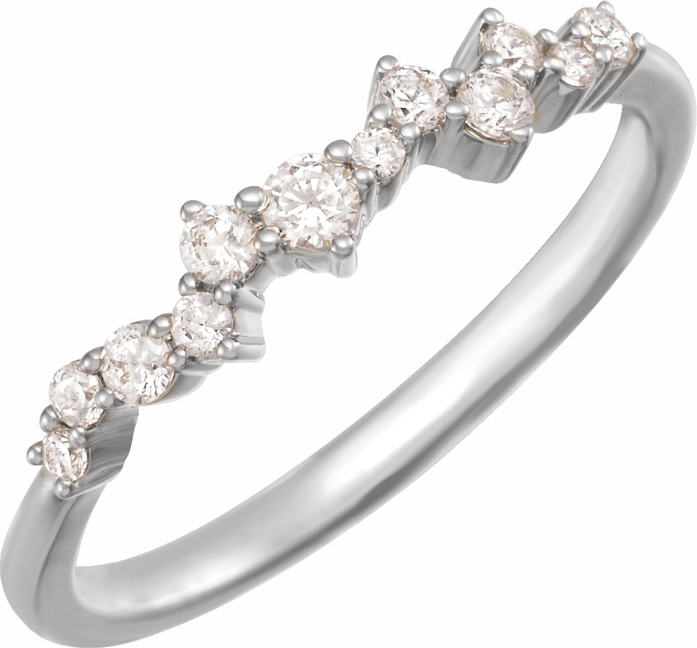 14K White 1/4 CTW Lab-Grown Diamond Scattered Stackable Ring