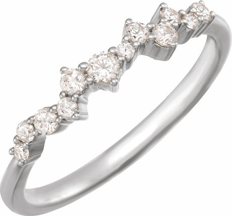 14K White Gold 1/4 CTW Lab-Grown Diamond Scattered Stackable Ring