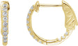 14K Yellow 1/4 CTW Natural Diamond Inside-Outside 14.5 mm Hinged Hoop Earrings