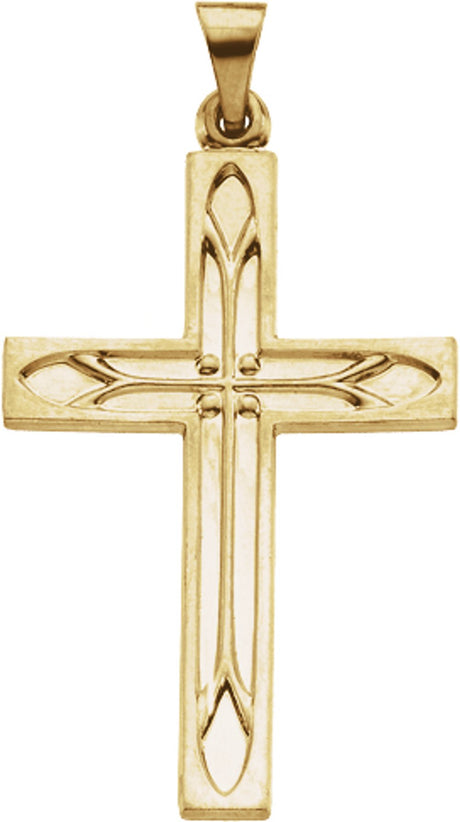 14K Yellow 36.5x23 mm Cross Pendant