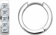 14K White 9/10 CTW Natural Diamond Hoop Earrings