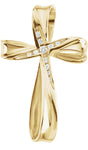 14K Yellow 1/10 CTW Natural Diamond Cross Pendant