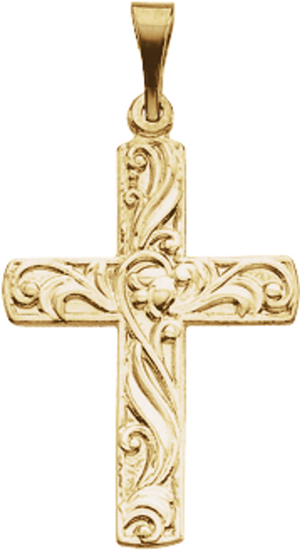 14K Yellow Gold 20.5x15 mm Cross Pendant  