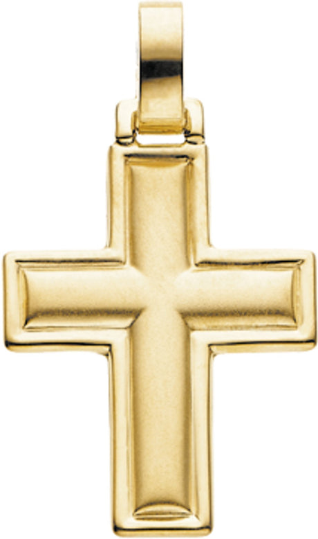 14K Yellow Gold 30x24 mm Cross Pendant