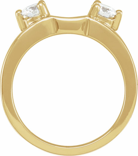 14K Yellow 1/2 CTW Natural Diamond Wrap-Style Ring Enhancer