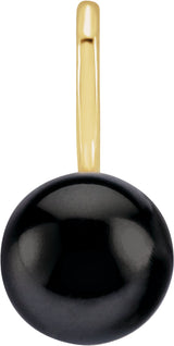 14K Yellow Gold Cultured Black Akoya Pearl Charm/Pendant