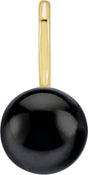 14K Yellow Gold Cultured Black Akoya Pearl Charm/Pendant