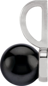 14K White Gold Cultured Black Akoya Pearl Charm/Pendant