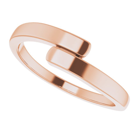 14K Rose Gold Engravable Bypass Ring