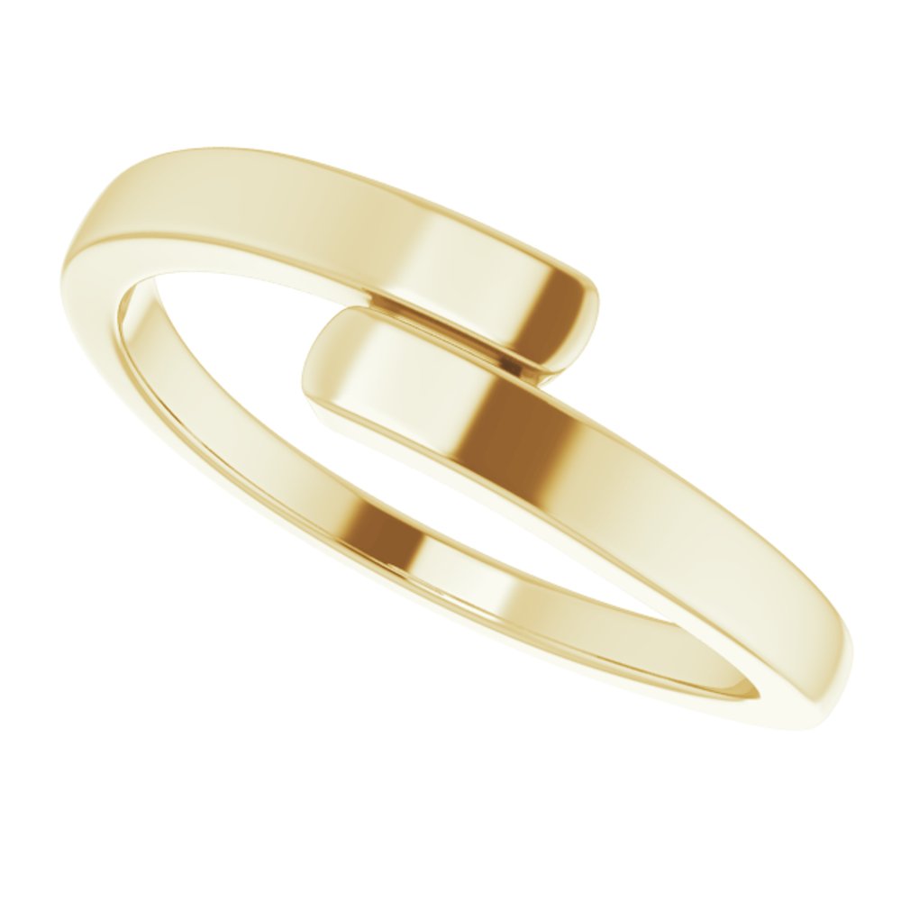 14K Yellow Engravable Bypass Ring