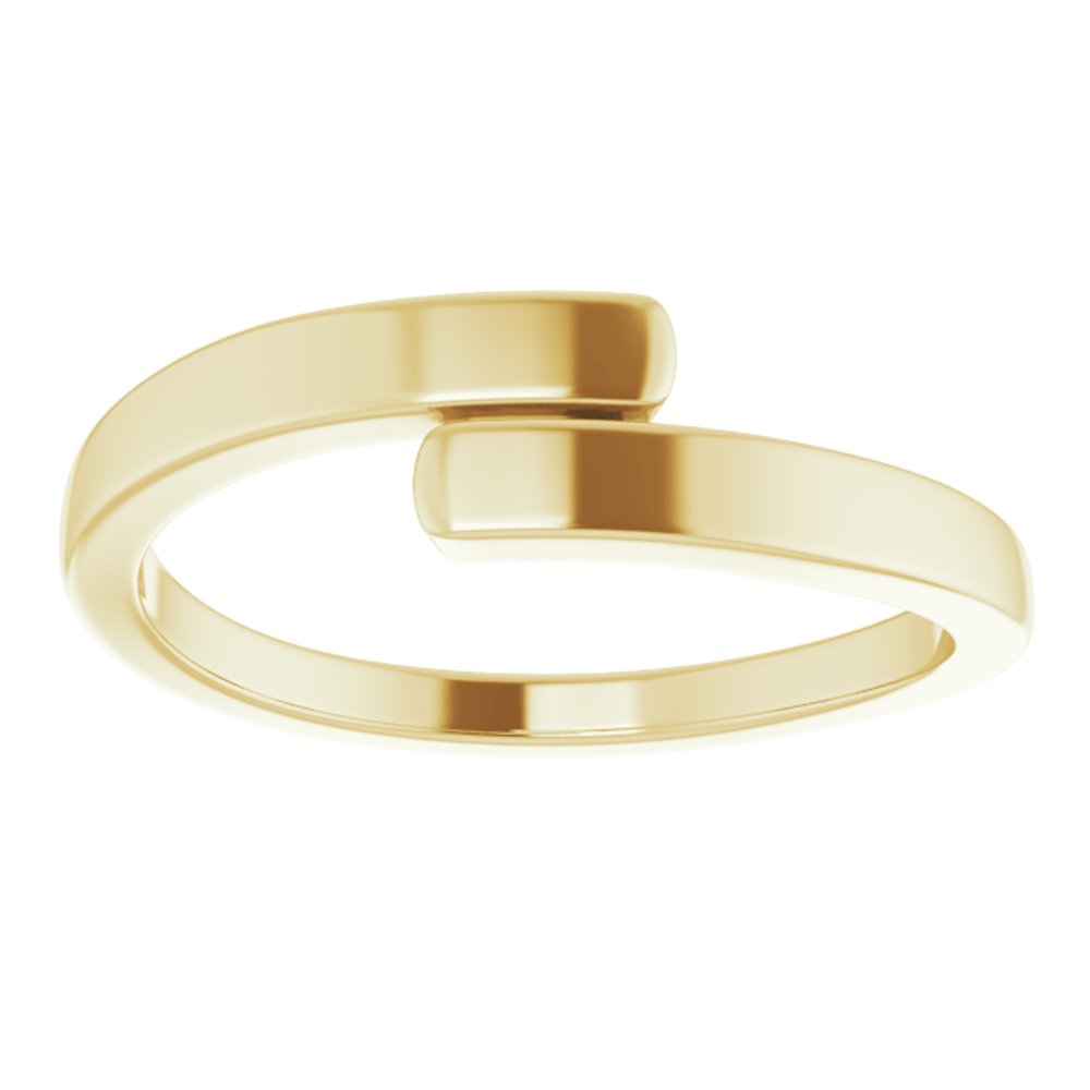 14K Yellow Gold Engravable Bypass Ring