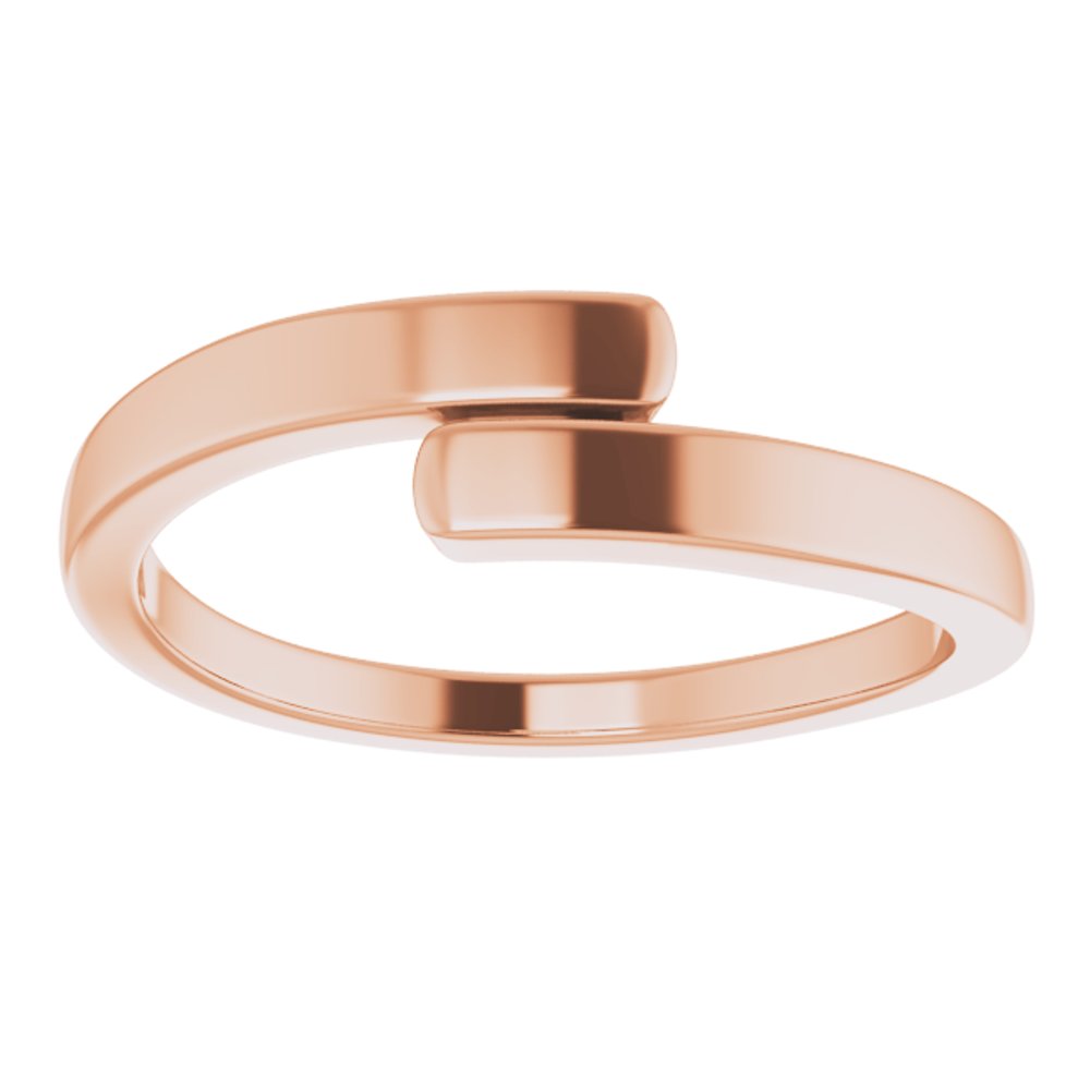 14K Rose Gold Engravable Bypass Ring