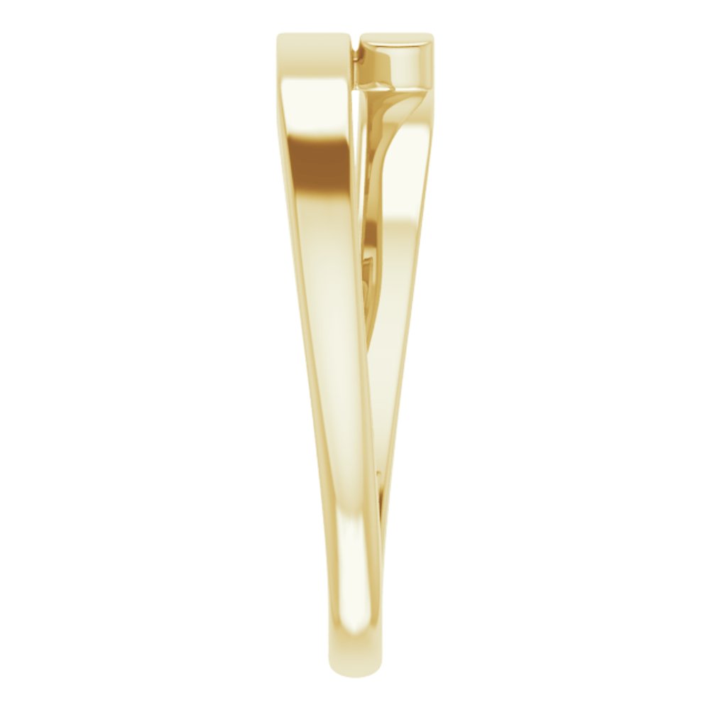 14K Yellow Gold Engravable Bypass Ring