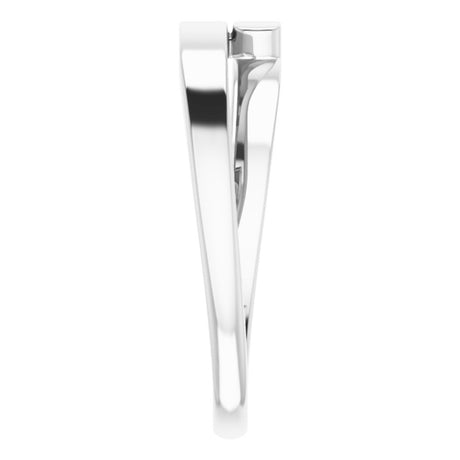14K White Gold Engravable Bypass Ring