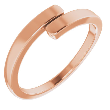 14K Rose Gold Engravable Bypass Ring