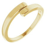 14K Yellow Gold Engravable Bypass Ring