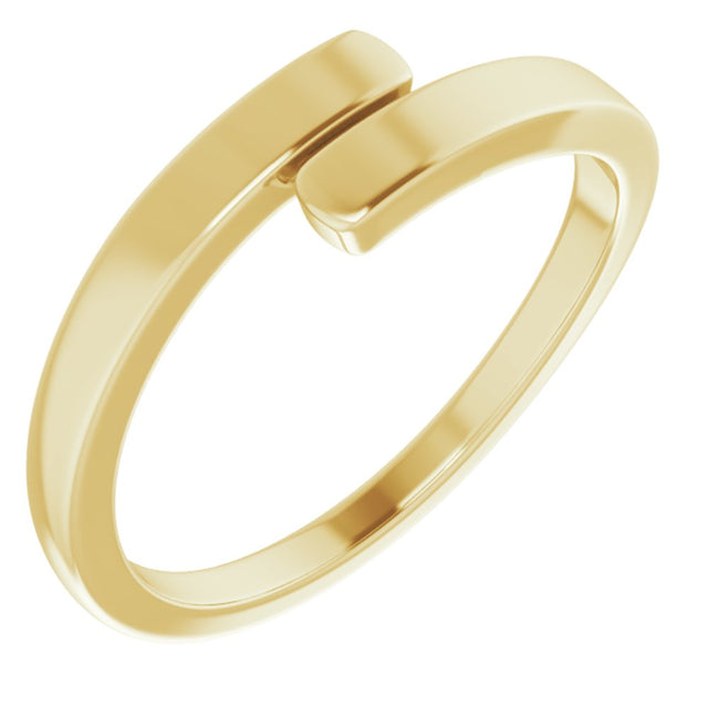 14K Yellow Gold Engravable Bypass Ring