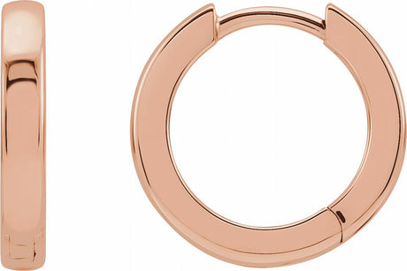 14K Rose Gold Hinged 12 mm Hoop Earrings