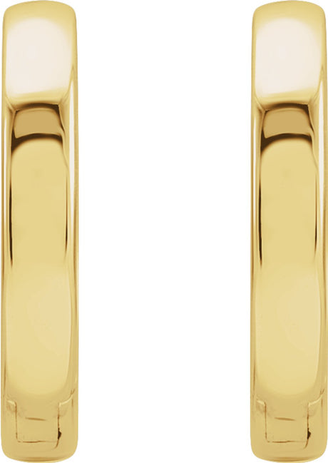 14K Yellow Gold Hinged 10 mm Hoop Earrings