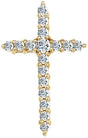 14K Yellow Gold 1/3 CTW Lab-Grown Diamond Cross Pendant