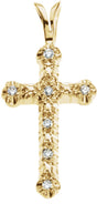 14K Yellow .07 CTW Natural Diamond Cross Pendant  