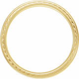 10K Yellow Gold 6 mm Rope Stepped-Edge Half Round Band Size 7