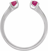 14K White Natural Ruby Negative Space Ring